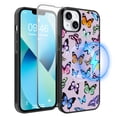 thumbnail image 1 of Anniamy Magnetic for iPhone 13 Case, [Compatible with MagSafe] Cute Colorful Butterfly Design Phone Case with Screen Protector Hard PC+Soft TPU Bumper Protective Cover for Women, 1 of 7