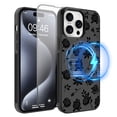 thumbnail image 1 of Anniamy Magnetic for iPhone 15 Pro Max Case, [Compatible with MagSafe] Black Rose Flower Print Phone Case with Screen Protector Hard PC+Soft TPU Bumper Protective Cover for Women, 1 of 6