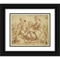 thumbnail image 1 of Annibale Carracci 14x12 Black Ornate Wood Framed Double Matted Museum Art Print Titled: Madonna and Child with Saints Elizabeth and John the Baptist (After 1606), 1 of 5