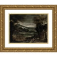 thumbnail image 1 of Annibale Carracci 14x12 Gold Ornate Wood Frame and Double Matted Museum Art Print Titled - The Return from the Flight Into Egypt, 1 of 4