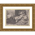 thumbnail image 1 of Annibale Carracci 18x14 Gold Ornate Wood Frame and Double Matted Museum Art Print Titled - Venus and a Satyr (1592), 1 of 4