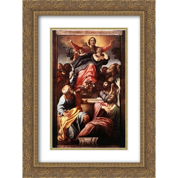 Annibale Carracci 2x Matted 20x24 Gold Ornate Framed Art Print 'Assumption of the Virgin Mary'