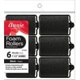 thumbnail image 1 of Annie 1-1/2" Foam Hair Rollers - Black - 6 Pcs., 1 of 4