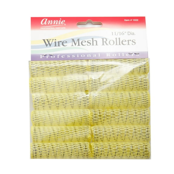 Annie 11/16" Wire Mesh Hair Rollers, 12/PK, Pack of 1, 6 Packs