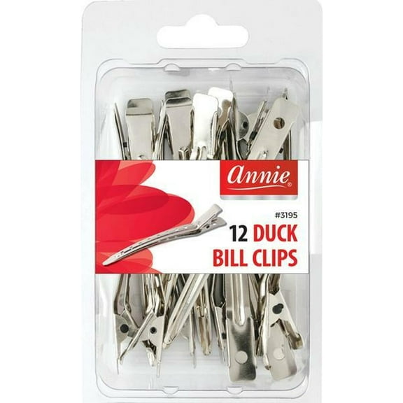 Annie 12 Metal Duck Bill Clips Hair Clamps, 12/PK, Pack of 1, 2 Packs