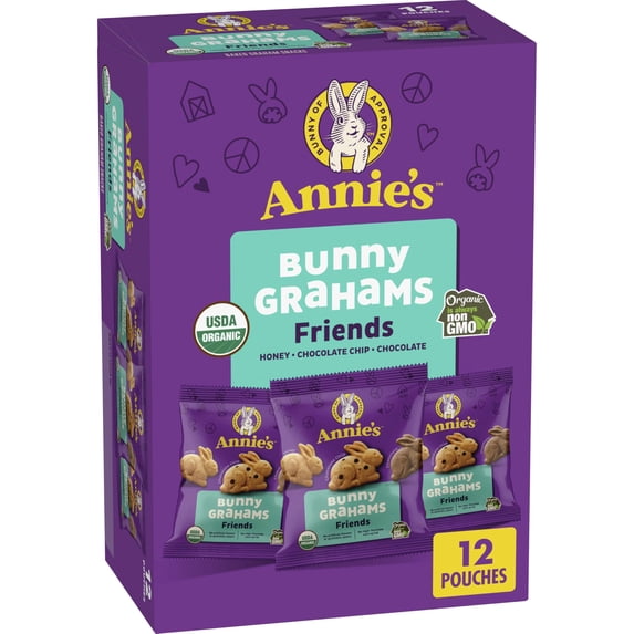 Annie's Homegrown Friends Bunny Grahams Chocolate Chip Honey Baked 12 oz