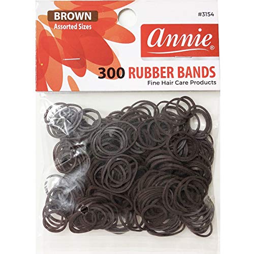 Annie 300 Rubber Bands Assorted Size Brown 3154