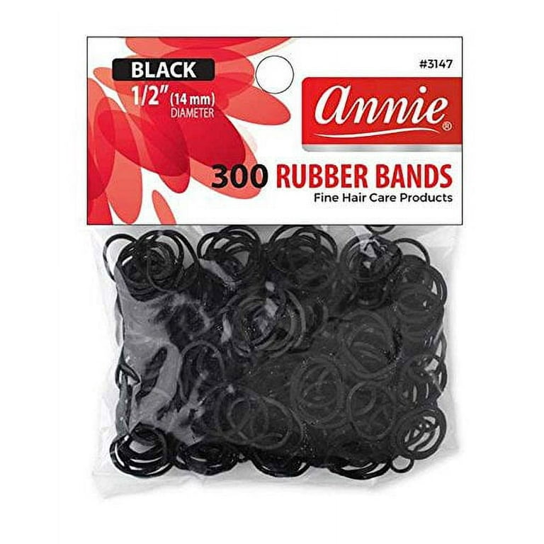 Annie 300 Rubber Bands Small One Size 1/2 Black 