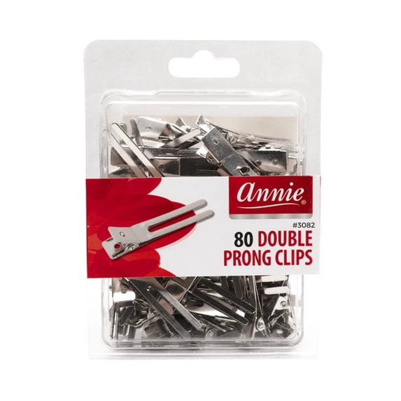 Annie Double Prong Hair Clips | 80 Count – Durable Styling Clips