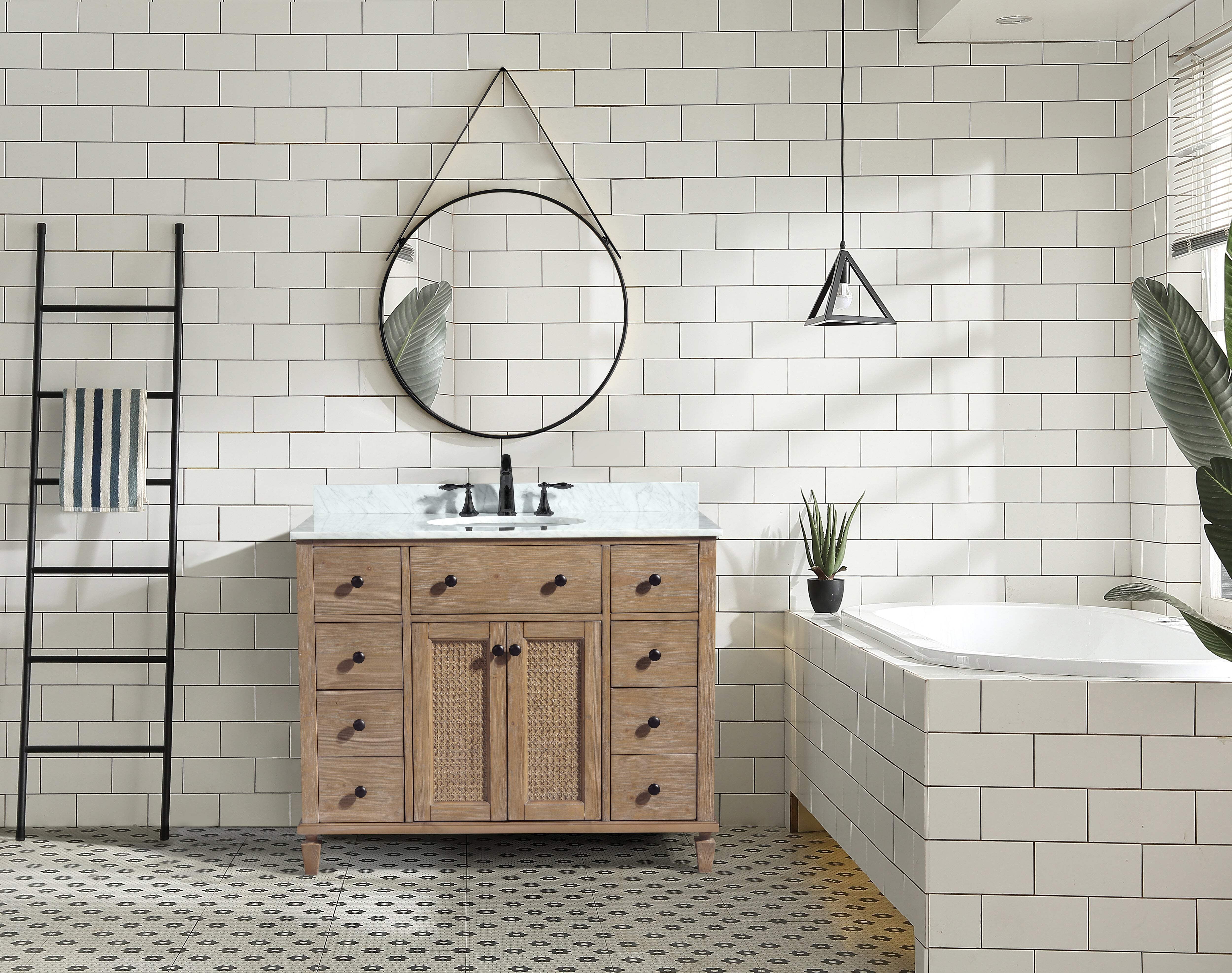 Annie 42" Weathered Fir Bathroom Vanity with Marble Countertop