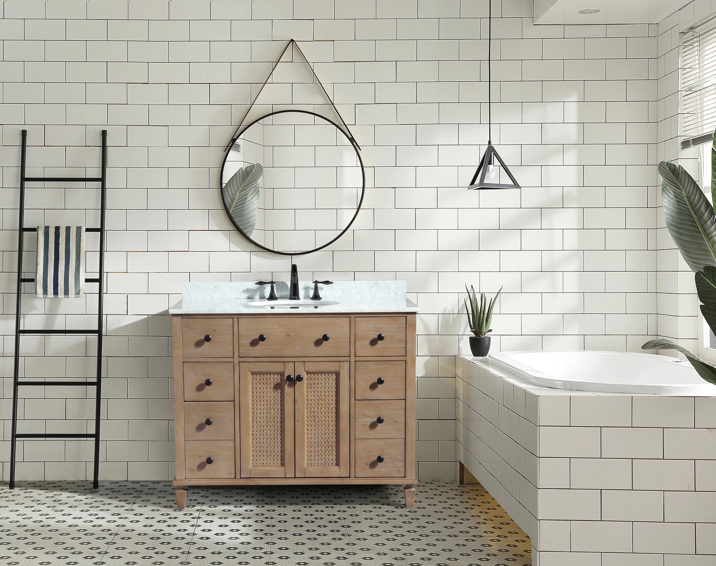 Annie 42" Weathered Fir Bathroom Vanity with Marble Countertop