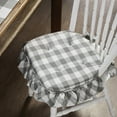 thumbnail image 1 of Annie Ash Grey, Soft White Buffalo Check Ruffled Chair Pad, 1 of 5