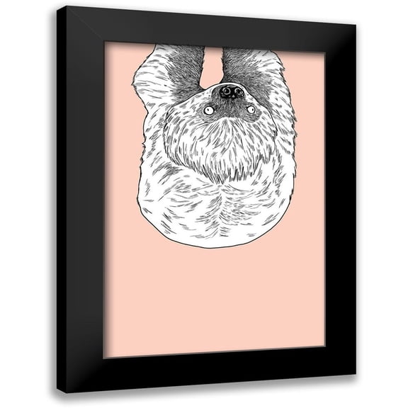 Annie Bailey Art 17x24 Black Modern Framed Museum Art Print Titled - Sloth