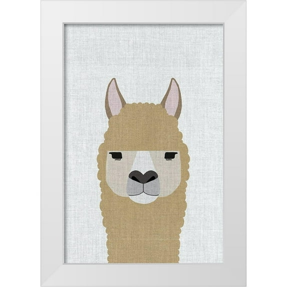 Annie Bailey Art 17x24 White Modern Wood Framed Museum Art Print Titled - Alpaca