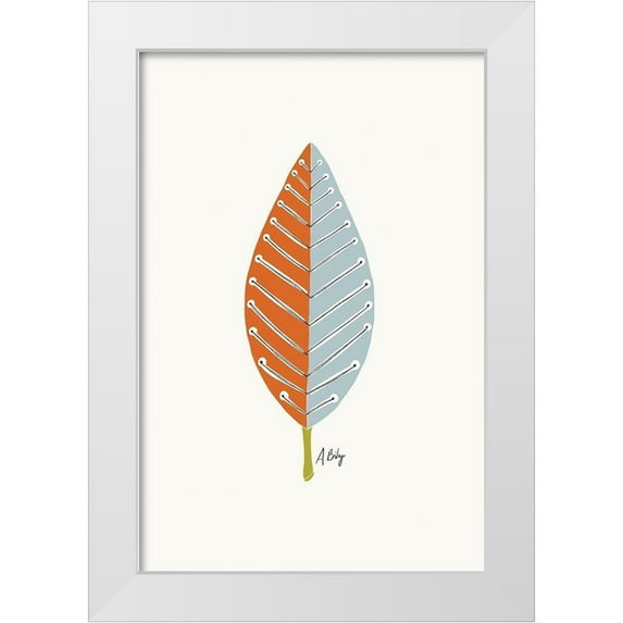 Annie Bailey Art 17x24 White Modern Wood Framed Museum Art Print Titled - Mid Mod Leaf No. 2