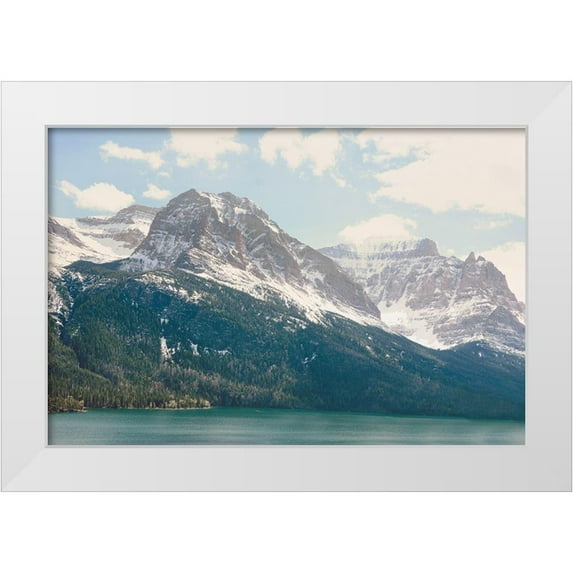 Annie Bailey Art 32x23 White Modern Wood Framed Museum Art Print Titled - Saint Mary Lake