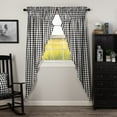 thumbnail image 1 of VHC Brands Annie Buffalo Check Cotton Farmhouse Curtains Rod Pocket Drawstring Ties Prairie Panel Pair, 84x36x18, Black, 1 of 5
