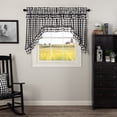 thumbnail image 1 of VHC Brands Annie Buffalo Check Cotton Farmhouse Kitchen Curtains Rod Pocket Hanging Loops Ruffling Swag Pair, Black Country, 1 of 7