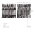 thumbnail image 1 of VHC Brands Annie Buffalo Check Curtain, Tier Pair 24x36, Black, 2 Pieces, 1 of 6