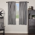 thumbnail image 1 of VHC Brands Annie Buffalo Check Cotton Farmhouse Curtains Rod Pocket Tie Back(s) Panel Pair, 63x36, Black, 1 of 8