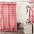 thumbnail image 1 of VHC Brands Annie Buffalo Check Cotton Farmhouse Bath Rod Pocket Button Holes Hooks Shower Curtain, Red Country, 1 of 4
