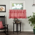 thumbnail image 1 of VHC Brands Annie Buffalo Check Cotton Farmhouse Kitchen Curtains Rod Pocket Hanging Loops Ruffling 24x36 Tier Pair, Red Country, 1 of 7