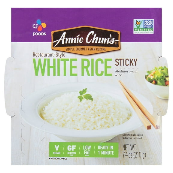 Annie Chun's Cooked White Sticky Rice, 7.41 oz 6 Pack