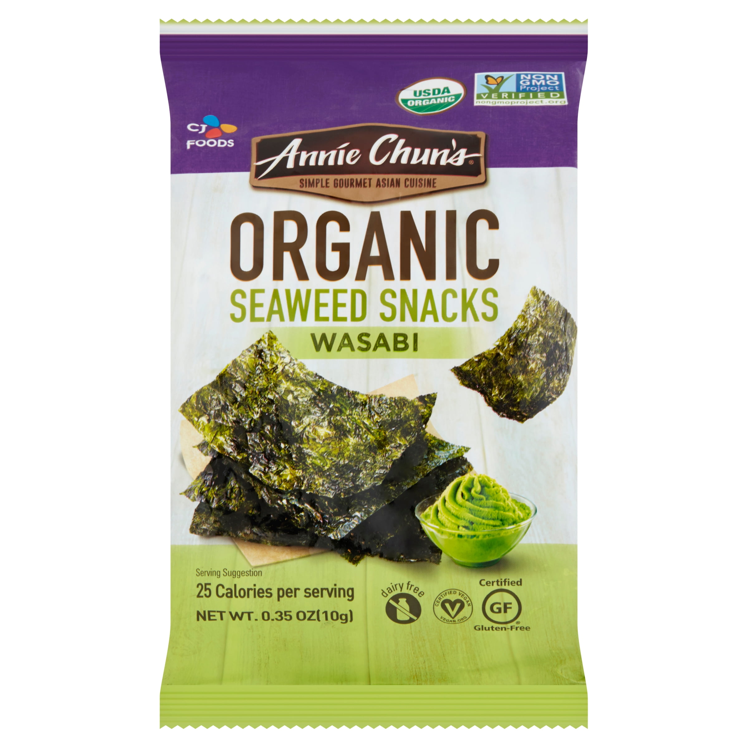 Annie Chun's Organic Seaweed Snacks Wasabi, .35 Oz