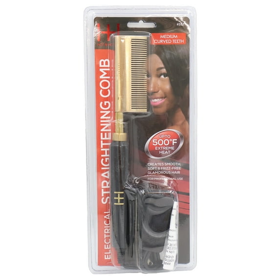 Annie Electrical Straightening Comb, Curved Head, Medium Teeth, Pack of 2