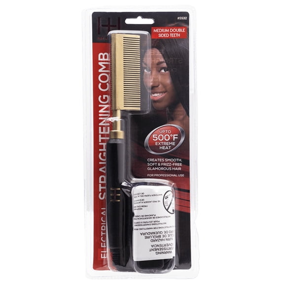 Hot  Hotter Electrical Straightening Comb - Medium Double Sided Teeth #5532