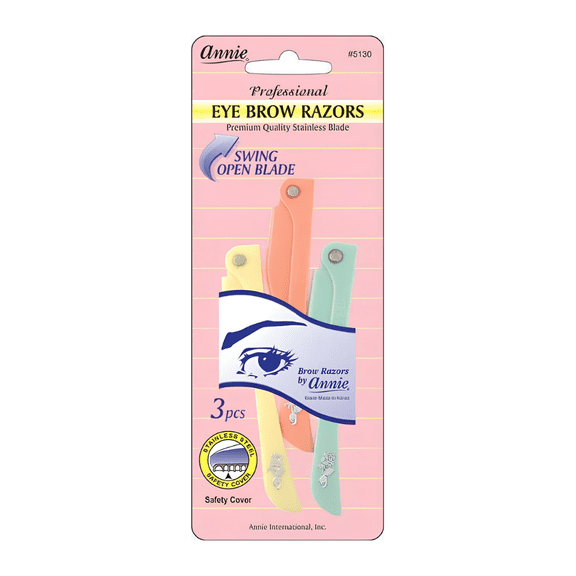 Annie Foldable Eyebrow Razor Set 3ct - ASST COLOR