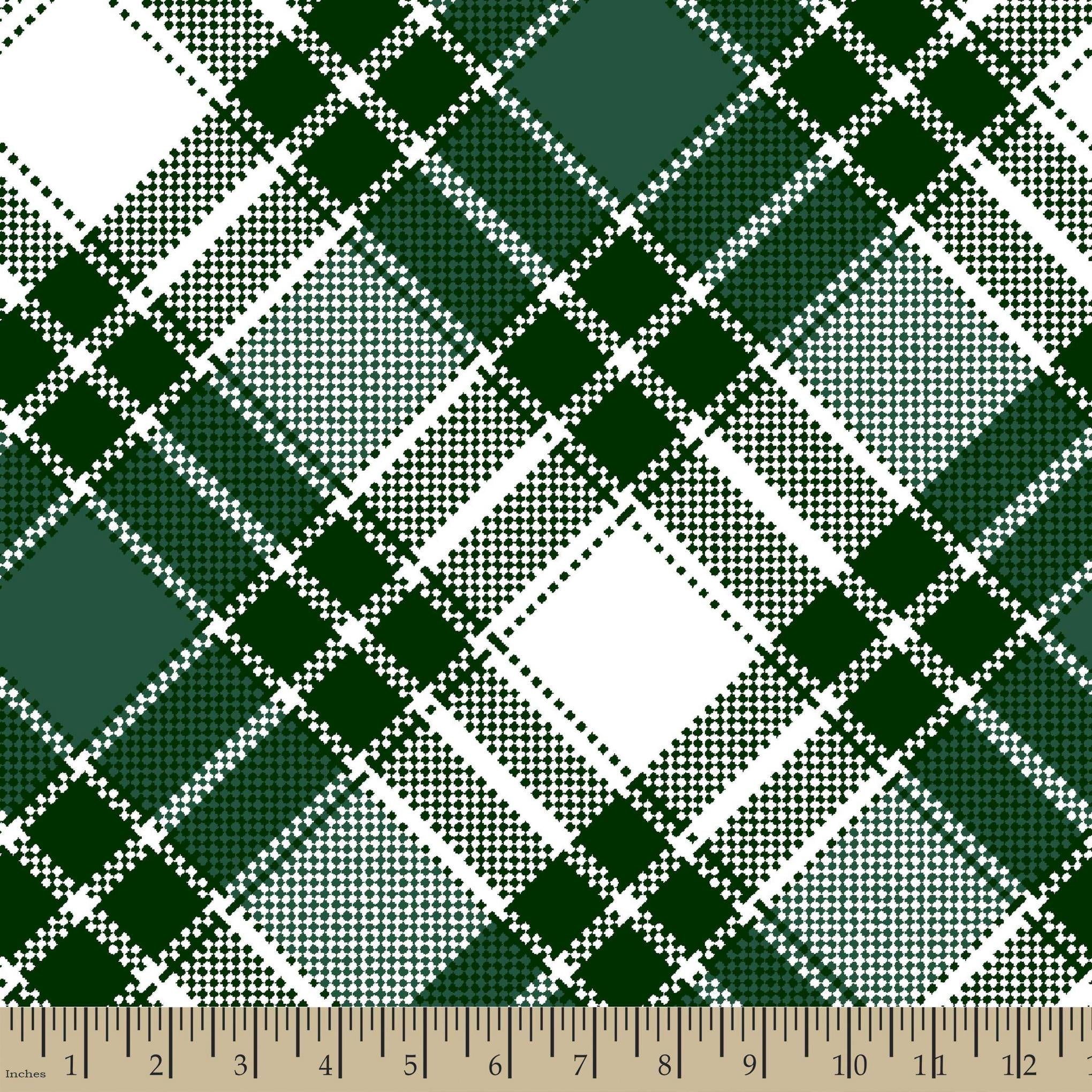 Annie Green Plaid Fleece Fabric by the Yard