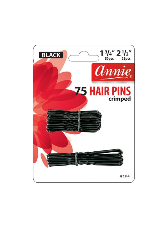 Annie Hair Pins Ball Tipped Black Combo, 75/PK