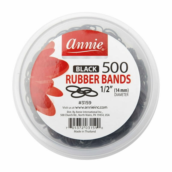 Annie Hair Rubber Bands Item 3159 Black 500 Ct