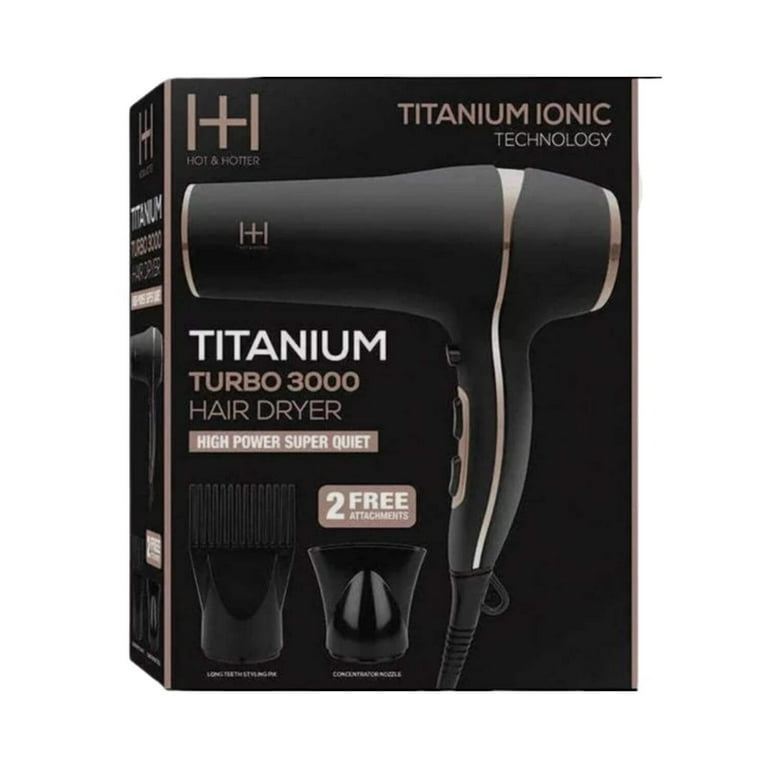 ANNIE Hot & Hotter Titanium Turbo 3000 Hair Dryer ANNIE Hot & Hotter Titanium Turbo 3000 Hair Dryer