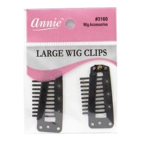 Annie Large Wig Clips Black, 2/PK, Pack of 1, 3 Packs