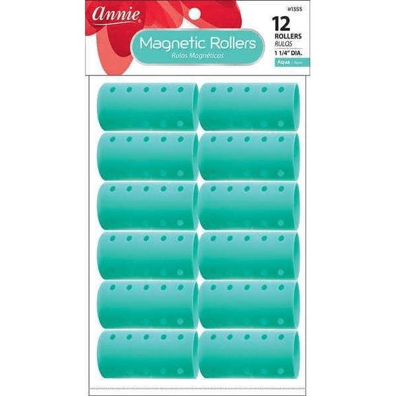 Annie Magnetic Rollers (1 1/4" 12-Pack - Aqua)