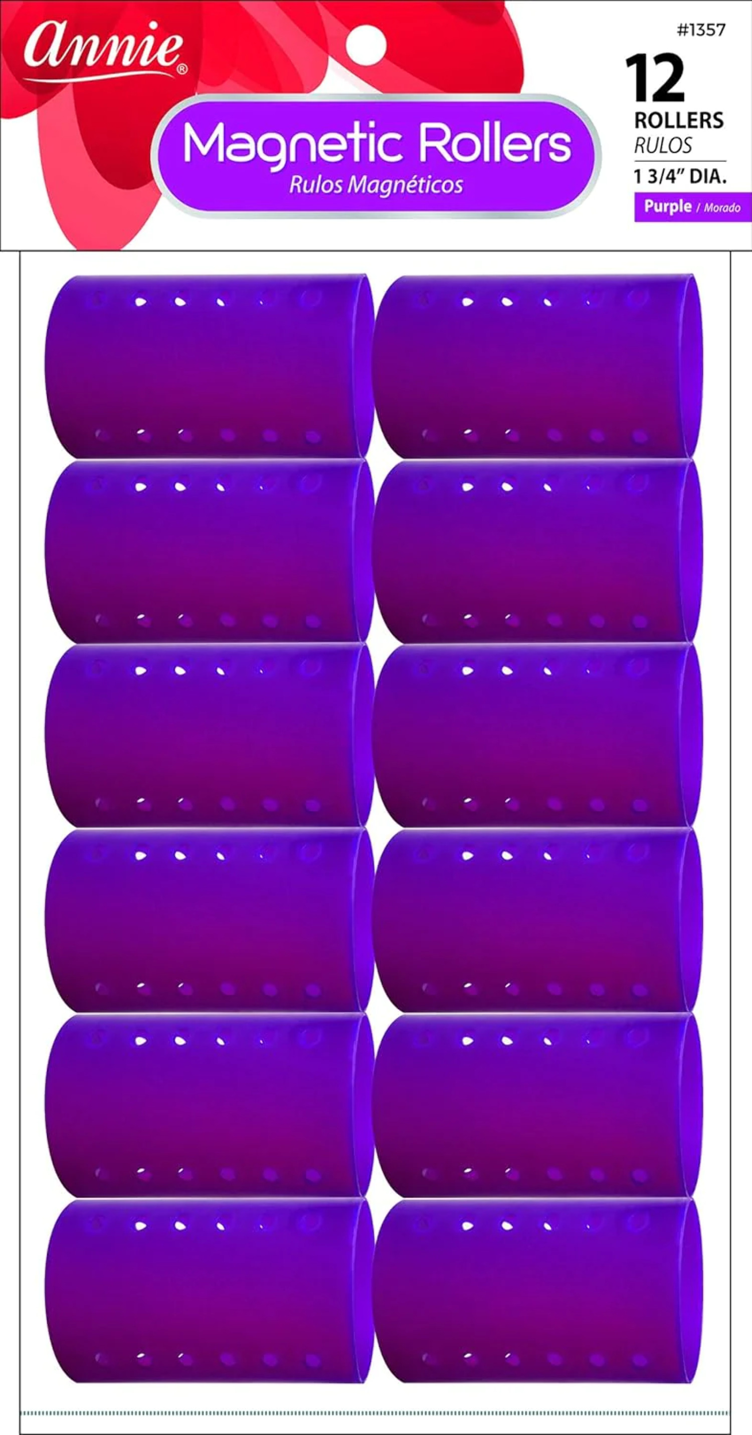 Annie Rollers 12 Count Purple 1 3/4" 1357A