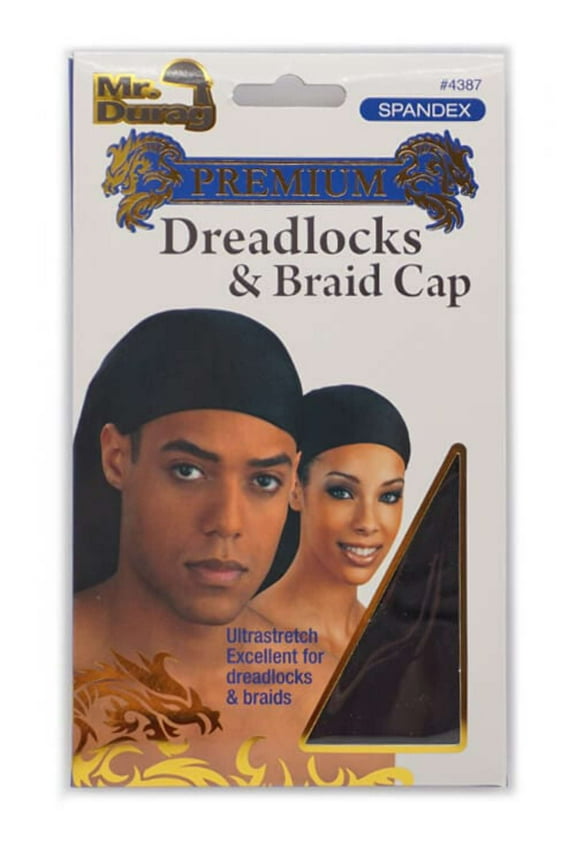 Mr. Durag Dreadlocks and Braid Cap Spandex One Size Black 4387
