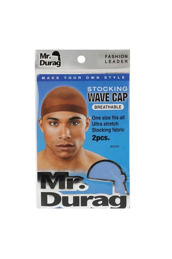 Mr. Durag Stocking Wave Cap 2Pc – Choose Color | Stretch Wave Caps for Compression & Hair Protection
