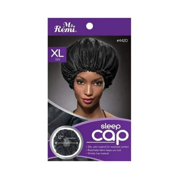 Annie Ms. Remi Extra Large Satin Sleeping Cap Black #4420