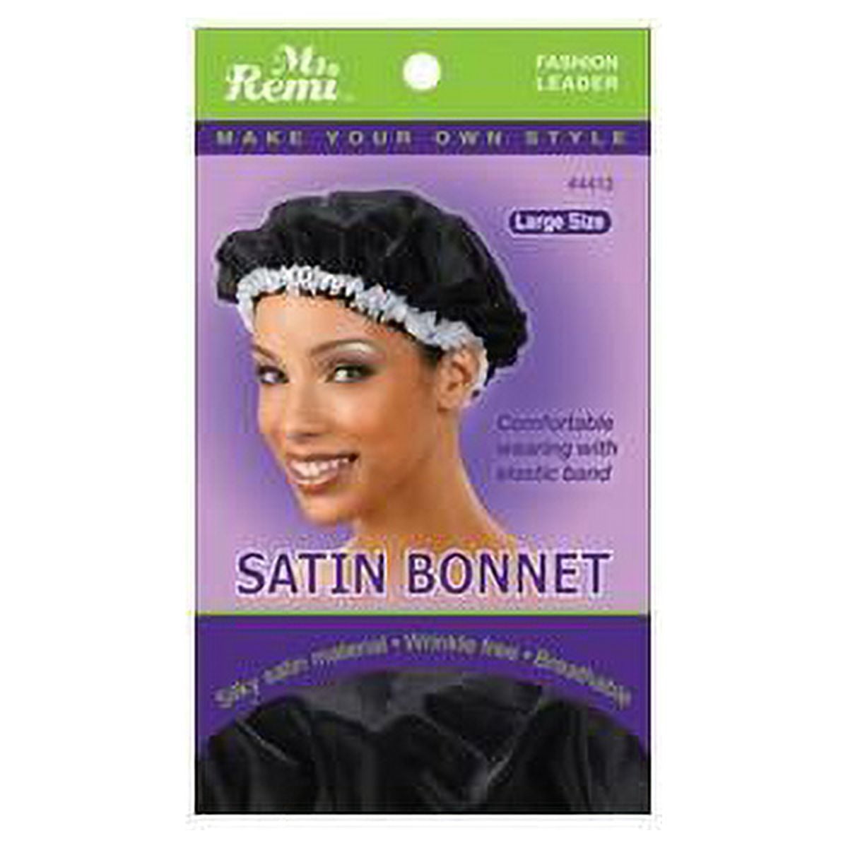Ms. Remi Deluxe Satin Bonnet Black – Annie International