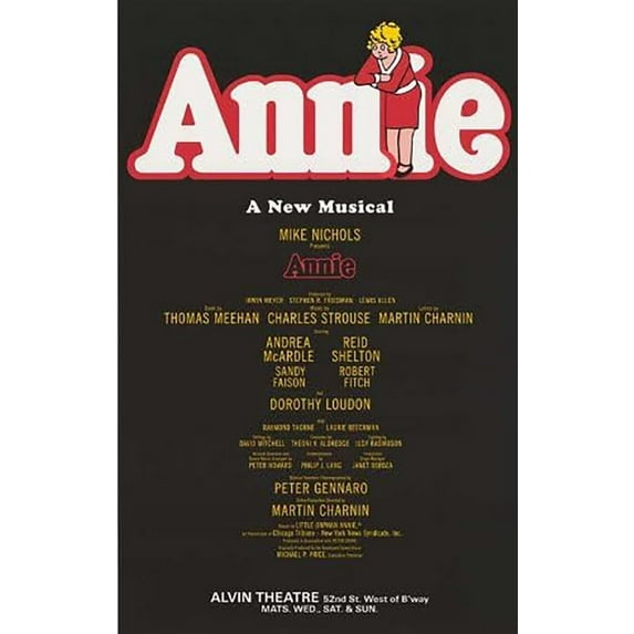 Annie Poster Broadway Theater Play Sandy Faison Robert Dorothy Loudon Andrea McArdle MasterPoster Print