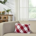 thumbnail image 1 of VHC Brands Farmhouse Christmas Decorations Annie Check Accent Pillow for Bedroom Living Room, Fringed Red and White Checkered 14x22 inches, 1 of 4