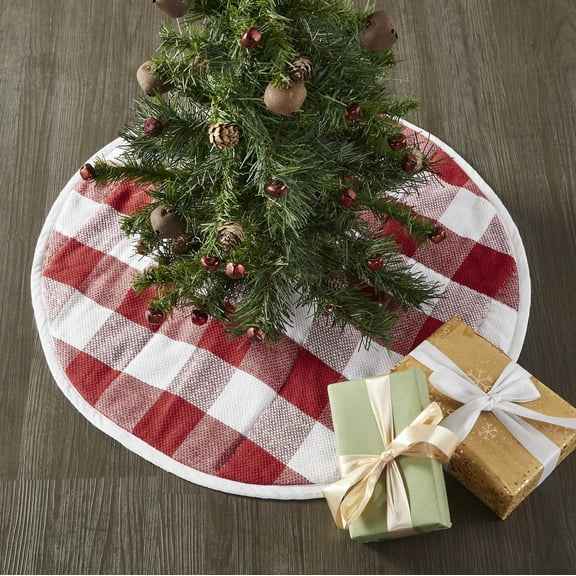 VHC Brands Annie Red Check Tree Skirt 24