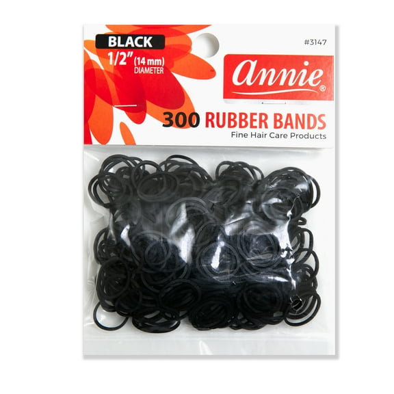 Annie Rubber Bands Black, 300 Count