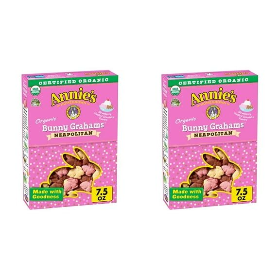Annie,S Organic Bunny Grahams Snacks, Neapolitan, 7.5 Oz. (Pack Of 2)