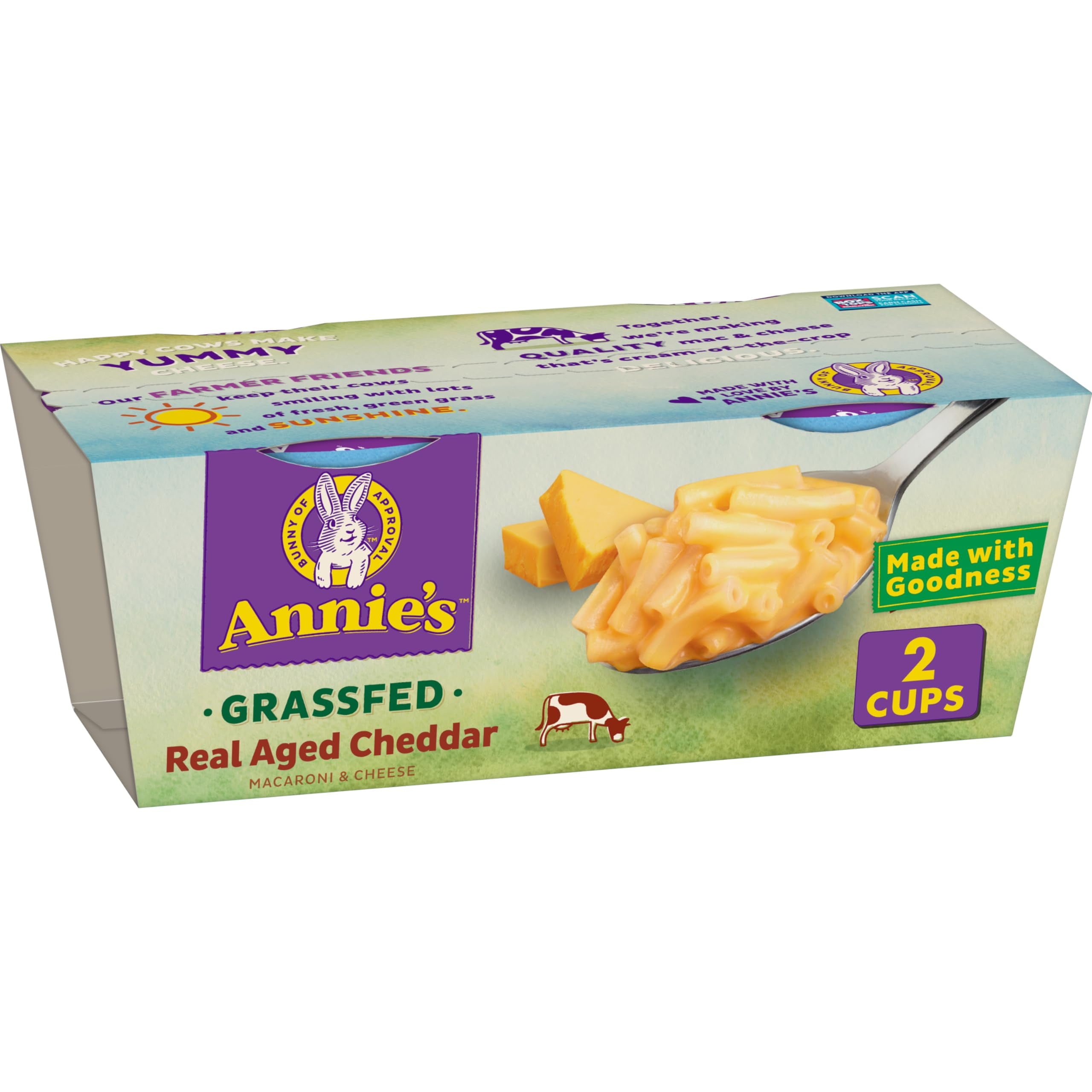 Annie,S Organic Grassfed Macaroni And Cheese, Real Aged Cheddar