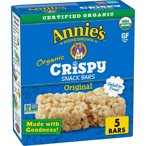 Annie,S Organic Original Crispy Snack Bars, Gluten Free, 3.9 Oz, 5 Ct.