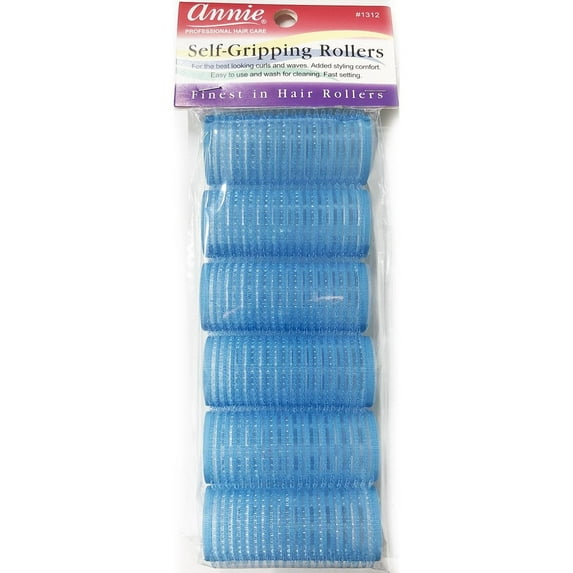 Annie Self-Gripping Rollers, 1" Blue 6/Pack,Pack of 6,6 Packs